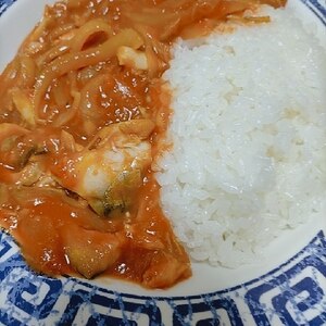 塩サバとトマト缶で簡単ヘルシー(^^)サバカレー♪